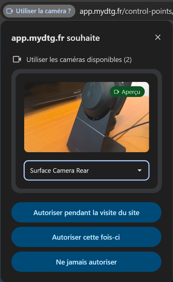 Bouton inverser caméra