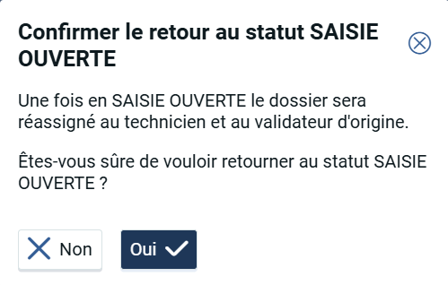 Bouton confirmation déverrouillage